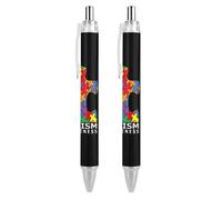 Lrtyuasq Penne a sfera retrattili divertenti da 0,5 mm, per la consapevolezza dell'autismo, idea regalo per ufficiale, unisex
