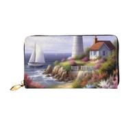 Lrtyuasq Portafoglio in pelle stampata con fiore di loto, con 12 porta carte di credito e 3 fermasoldi, pochette lunga per libretto degli assegni e carte di credito, Faro Diamond Painting, 4.13"(L) x