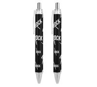 Lrtyuasq Rock Music - Penna a sfera retrattile da 0,5 mm, inchiostro nero, per uomo e donna