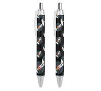 Lrtyuasq Sapce Rocket, penna a sfera retrattile da 0,5 mm, inchiostro nero, per uomo e donna