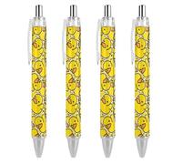 Lrtyuasq Simpatica penna a sfera retrattile a forma di paperella gialla in gomma da 0,5 mm, penne da lavoro, idea regalo per ufficiale, unisex