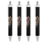 Lrtyuasq Skull Hockey Flames Penna a sfera personalizzata penna a sfera per uomo donna penne retrattili 0,5 mm blu divertente stampato