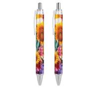 Lrtyuasq US Flag Eagles Girasoli Penna a sfera retrattile inchiostro nero Penna a sfera 0,5 mm scrittura liscia Note Prendere accessori per ufficio