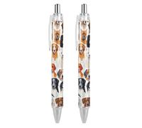 Lrtyuasq Varies Dogs - Penna a sfera retrattile, inchiostro nero, punta fine da 0,5 mm, forniture per ufficio