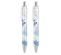 Lrtyuasq White Fox Ice Snow - Penna a sfera retrattile da 0,5 mm, inchiostro nero, per uomo e donna