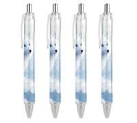 Lrtyuasq White Fox Ice Snow - Penna a sfera retrattile da 0,5 mm, inchiostro nero, per uomo e donna