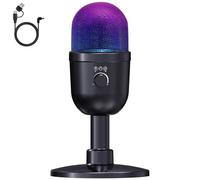 LRUFOB Microfono USB per PC, PS4, PS5 e Mac, microfono a condensatore per computer con muto rapido, 192 kHz/24 bit, 8 RGB, Hi-Fi, riduzione del rumore profondo, testa microfono da 16 mm, microfono da