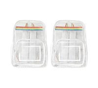 LRXFPIYF 2 Pezzi Zaino in PVC Trasparente Unisex Zaino Trasparente con Scomparti Multipli Comp per Lavoratori, Viaggiatori, Lavoro, Viaggi, Tempo