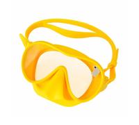 LRXFPIYF Maschera da Immersione Pieghevole Anti-Appannamento Maschera bacquea con Lente in Temperato a Basso Profilo per Buceo Libre, Nuoto, Giallo