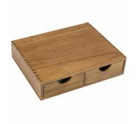 LRXFPIYF Organizzatora Scrivania in Legno Compatto Organizzatore con Due Cassetti Frontali Elegante Contenitore per Ufficio,