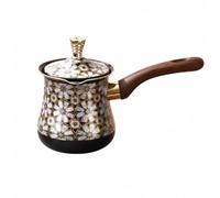 LRXFPIYF Pentola Turca per Caffè e Tè in Acciaio Inox Multifunzionale Caffettiera Turca con Coperchio Facile da Pulire Pentola con Coperchio e Manico Lungo, Motivo 20, Stile A