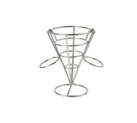 LRXFPIYF Supporto per Bicchierini di Patatine in Metallo con Anelli Orizzontali E Base Stabile per Presentazione di Cibo Fritto E per Servizio al Caffè E Ristorazione, Argento, Stile B