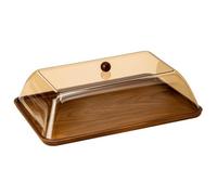 LRXFPIYF Vassoio con Coperchio per Esposizione Pasticceria con Coperchio Protettivo Trasparente con Pomello per Servire Pane Snack E Frutta Adatto per Tavolo da Tè Bancone Bar, Stile A