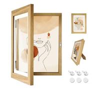 Lrxinki Cornice artistica per bambini, apertura frontale, riempibile, 25 x 34 cm, per opere d'arte, ideale per disegni di bambini, progetti artistici, scuola, casa o ufficio (legno)
