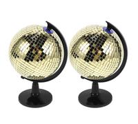 LRXIYODE 1 Set Pallina Decorativa Disco a Forma di Sfera Oro in Plastico e Vetro con Design retrò Riflettente, Salvaspazio per Uffici ed Eventi 2 Pezzi
