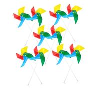 LRXIYODE 10 Girandole Colorate da Tavolo Mulino Vento in Plastica con Asta Vuota e Ventosa Decorazioni Vivaci per Giardino Aula e Feste Outdoor