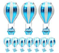LRXIYODE 10 Palloncini a Forma di Pallone Aerostatico in Pellicola di Alluminio Blu Decorazioni per Feste di Compleanno Decorazioni per Aule e Eventi Palloncini di Elio Leggeri e