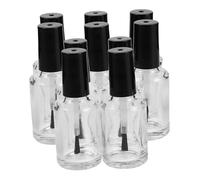 LRXIYODE 10 Pezzi Bottiglie Di Vetro Trasparente Per Cuticole Con Tappo Pennello Contenitori Portatili Per Vernice Unghie Contenitori Ricaricabili Per Nail Art Vuoti