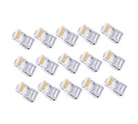 LRXIYODE 100 pezzi Connettori Ethernet Cata PC Trasparenti Crimpabili per Lan Clip Perforate Resistenti per Router Tv