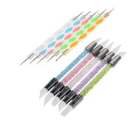 LRXIYODE 10pezzi Pennelli per Nail Art Doppia Estremità Strumenti per Punteggiatura Punte Sottili per Dettagli Precisi Pennelli in Silicone per Effetti Sfumati e Posizionamento