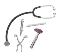 LRXIYODE 12, Kit Medico Simulato in Lega Mini Stetoscopio, Siringa e Accessori per Casa delle Bambole, Giocattoli Educativi per Sviluppo Manuale e Gioco di Fantasia