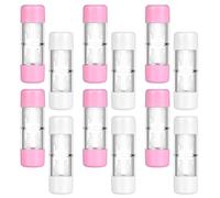 LRXIYODE 12 Pezzi Custodia Lenti Contatto Rigide e Morbide Scatola Protettiva Dura Contenitore Compatto Portatile per Viaggio e Uso Quotidiano Rosa e Bianco