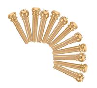 LRXIYODE 12pezzi Piroli in Ottone per Ponticello Chitarra Acustica di Ricambi per Fisso Corde Perni di Sostituzione per Chitarra Acustica