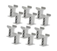 LRXIYODE 15 Pezzi Supporti per Binari Ferroviari Multilivello Grigi Accessori in Plastica per Ponti di Treni Riser Elevati Compatibili con Tutti i Marchi Blocchi Stabili per Tavoli Giochi