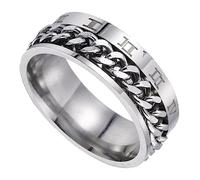 LRXIYODE 1pezzi Anello Rotante Acciaio Titanio Con Design Numeri Romani Unisex Accessorio Creativo Per Cerimonie e Occasioni Speciali e Resistente