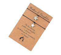 LRXIYODE 1set Bracciali Coordinati Madre e Figlia Inossidabile Con Stelle Cinque Punte Regolabili e Resistente Per Festa Della Mamma e Occasioni Speciali