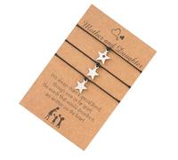 LRXIYODE 1set Bracciali Regolabili Mom e Daughter Inossidabile Braccialetti Abbinati Con Stella Cinque Punti Per Festa Della Mamma e Occasioni Speciali