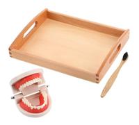 LRXIYODE 1Set Educativo per Spazzolatura e Lavaggio Legno per Insegnare Lavarsi Denti Sviluppa Buone Abitudini Dentali per Anni