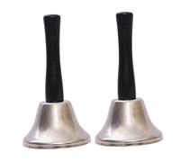 LRXIYODE 2 Pezzi arredamento per la casa wireless campane a mano pulsante suonare il campanello elettrico porta attrezzature didattiche ornamento da scrivania campana a mano Bambù Silver