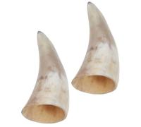 LRXIYODE 2 Pezzi Boccale da Birra Vichingo in Corno Naturale, Artigianale Design Vintage Unico, Resistente per Rievocazioni Storiche e Feste a Tema