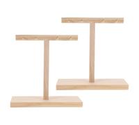 LRXIYODE 2 Pezzi Espositore per Unghie in Legno Naturale con Ganci, Base Antiscivolo Allargata e Grande Capacità, per Studio Unghie e Banco Salone