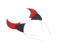 LRXIYODE 2 Pezzi Fasce per Costume Corna Diavolo Rosse e Orecchie Gatto Nere Accessori Carnevale Halloween Fascia Leggera e Resistente Facile Indossare e Togliere