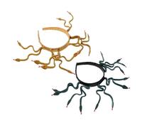 LRXIYODE 2 Pezzi Fascia Capelli Moda Medusa con Serpente Flessibile Decorazione Dettagliata Copricapo Egiziano in Plastica e Vinile Resistente per Donna Accessorio Cosplay Halloween Colori