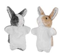 LRXIYODE 2 pezzi Marionette Coniglio Morbide Giocattoli Interattivi per Burattini Mani per Sviluppo Comunicazione e Creatività Accessori Educativi per Casa e Scuola Colore Colore Casuale