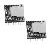 LRXIYODE 2 Pezzi Mini Lettore Mp3 Modulo con Scheda di Memoria Nero, Volume Regolabile, Basso Consumo Energetico, per Uso Esterno e Progetti Audio Creativi