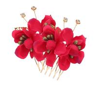 LRXIYODE 2 Pezzi Pettini per Capelli da Sposa Fiori Scarlatti Clip Laterali Estive in Stile Hawaiano per Donna Accessori Eleganti per Matrimonio Damigelle e Servizi Fotografici