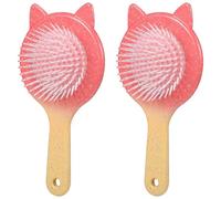 LRXIYODE 2 pezzi Spazzola per Capelli con Orecchie da Gatto Pettine Massaggiante Leggero e Delicato per Bambine e Viaggi Sciogli NodI Capelli Bagnati e Asciutti senza Spezzare