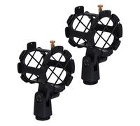 LRXIYODE 2 Pezzi Supporto Microfono Anti-vibrazione Sospensione Shock Mount Leggera e Resistente Clip Mic per Microfono Condensatore Montaggio Rapido e Protezione Sicura per Registrazioni e