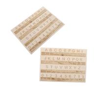 LRXIYODE 2 pezzi Tavola Alfabeto Braille in Legno con Punti in Rilievo Strumento Didattico Compatto e Sicuro per Insegnamento Braille e Adulti Ausilio Tattile per Ciechi