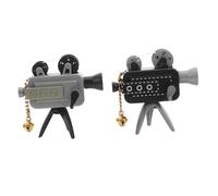 LRXIYODE 2 Proiettore Film Miniature Retrò Portatile con Manovella Decorazione Vintage per Ufficio e Casa Accessori Mini Dollhouse per Divertimento Familiare e Attività Outdoor