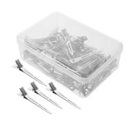 LRXIYODE 2 Scatole Clip per Capelli in Acciaio Inossidabile Argento Pinze Sezionatrici Becco d Anatra Piccole Fermagli per Partizionare Capelli Professionali per Parrucchieri e Uso