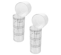 LRXIYODE 2 Set Misurini Dentali Tazze Graduate in Plastica Bianca, Resistenti ai Prodotti Chimici e Design Compatto per Uso in Cliniche e Calchi