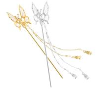 LRXIYODE 2pezzi Bastoncini Per Farfalla in Metallo Accessori Hanfu Per Donne Fermagli Per Chignon Vintage e Utilizzabili in Diverse