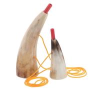 LRXIYODE 2pezzi Corno Vichingo per Feste Corni da Bere in Corno di Bue Prop per Cosplay Pirata e Performance Medievale Strumento Fiato Facile da Suonare e Portatile per Eventi Tematici