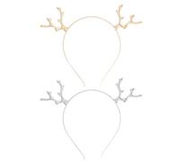 LRXIYODE 2pezzi Fascia per Capelli Natalizia Corna di Renna e Cervino Accessori per Capelli Natale Copricapo Festa di Natale