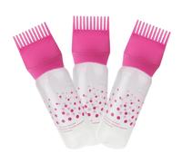 LRXIYODE 3 pezzi Bottiglie Applicatore per con Pettine Integrato e Scala Graduata per Colorazione e Trattamento Capillare Rosa